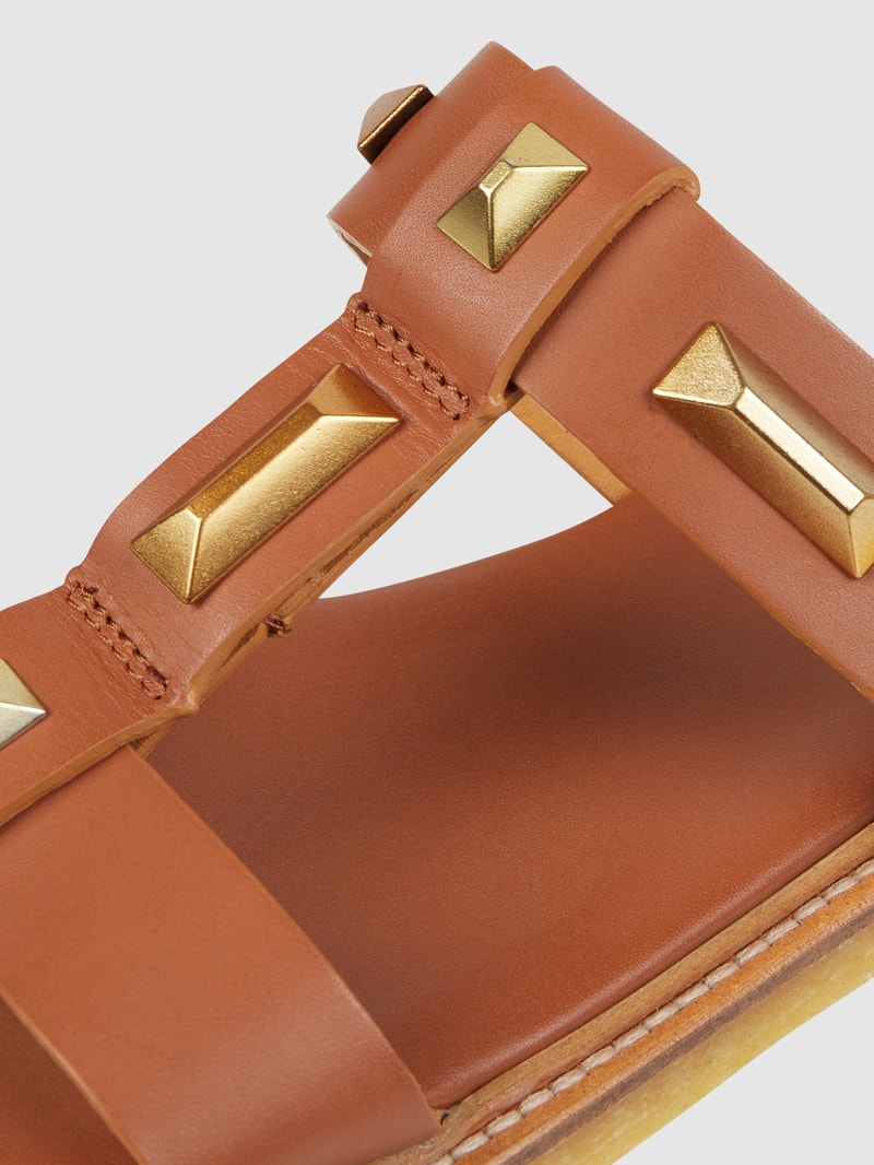 Pantolette aus Leder Modell 'Vero' in taupe