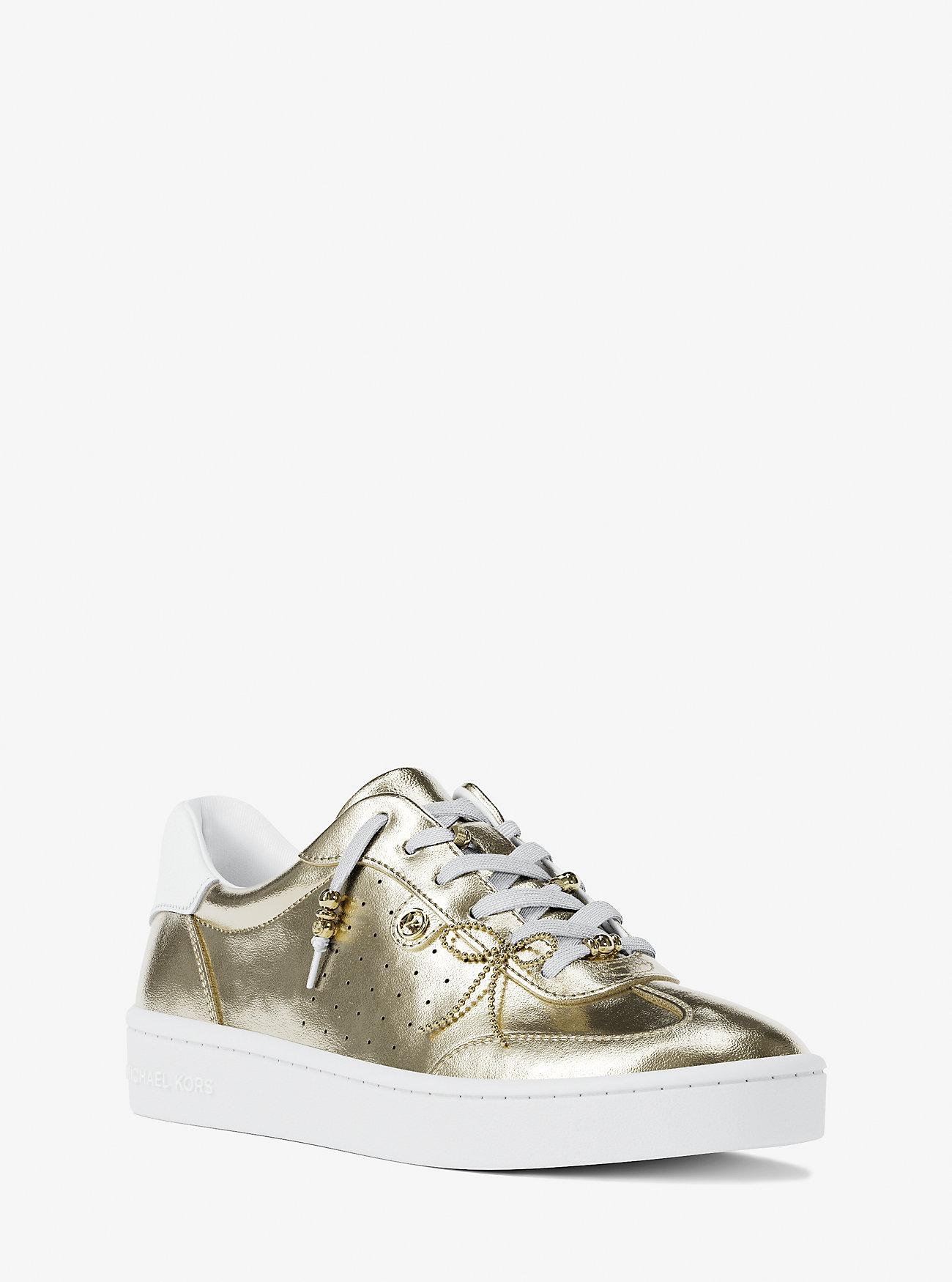 Sneakers Scotty in pelle metallizzata con decorazioni - ORO CHIARO