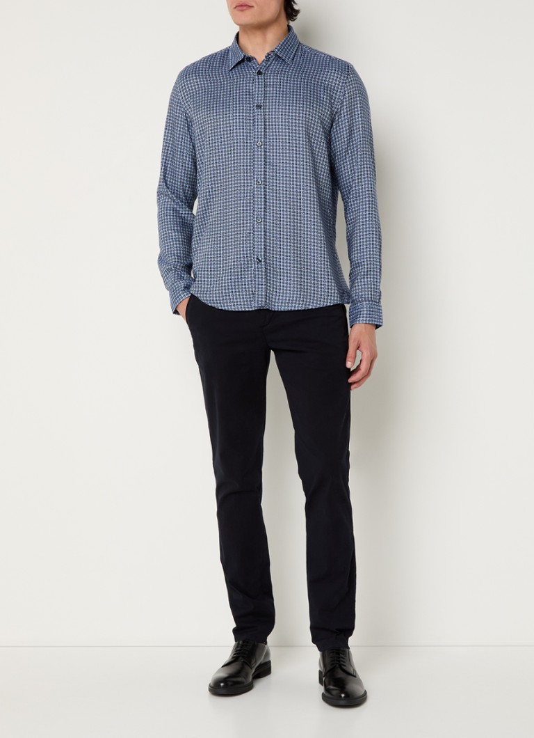 Camisa HUGO BOSS H-Liam de corte regular em liocel com microestampa.