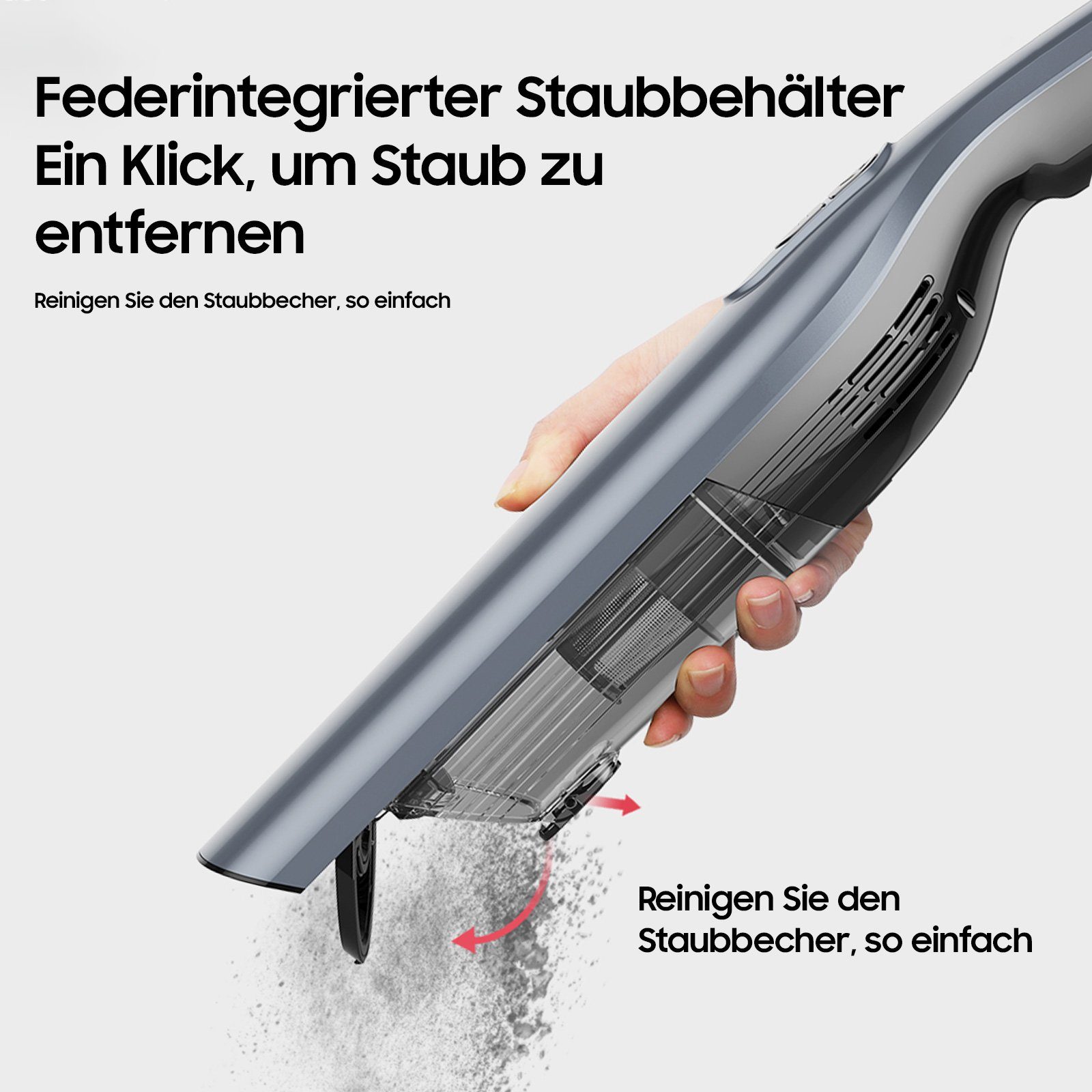 iceagle Akku-Handstaubsauger 3-in-1 Handstaubsauger Akku 8000Pa mit Ladestation, Staubbehälter