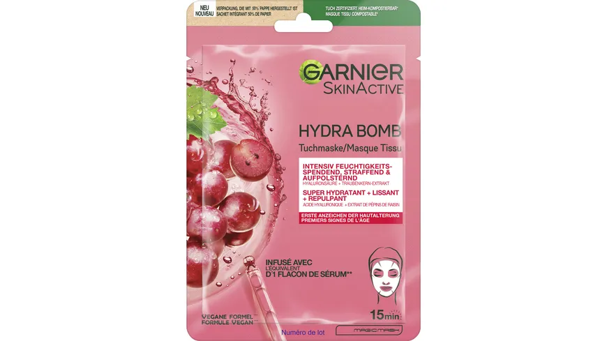Garnier Skin Active Hydra Bomb Tuchmaske AntiAge Traube