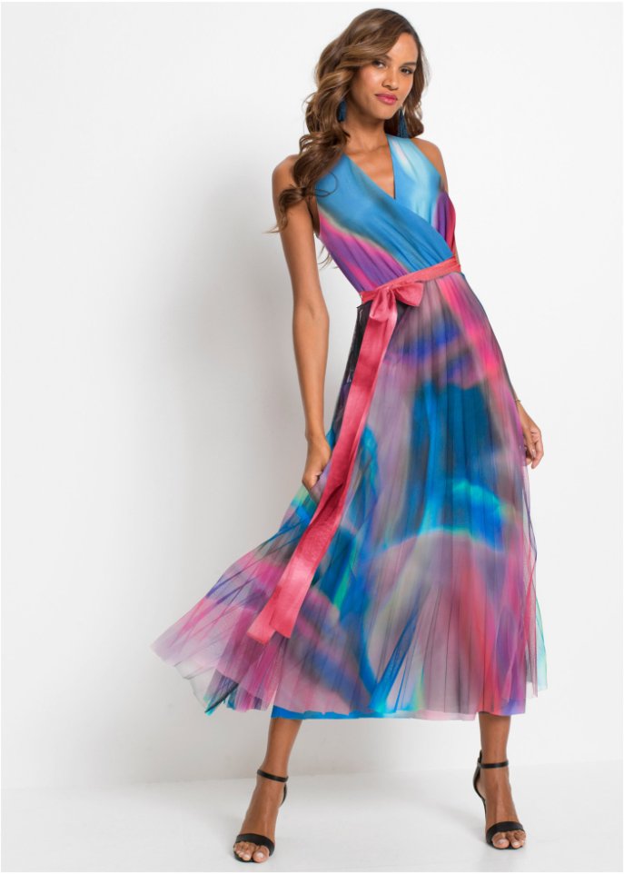 Farbiges Wickelkleid