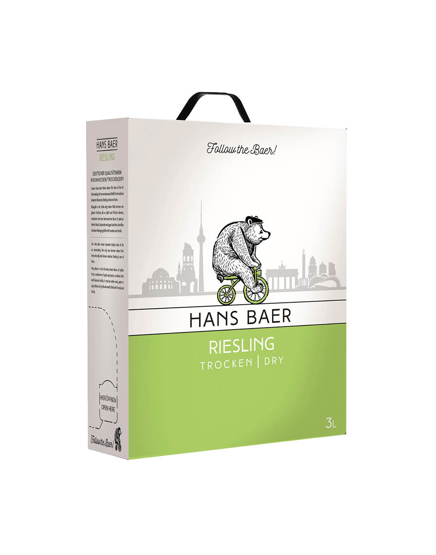 Rheinhessen QbA Riesling Hans Baer 3 ℓ, Bag in Box