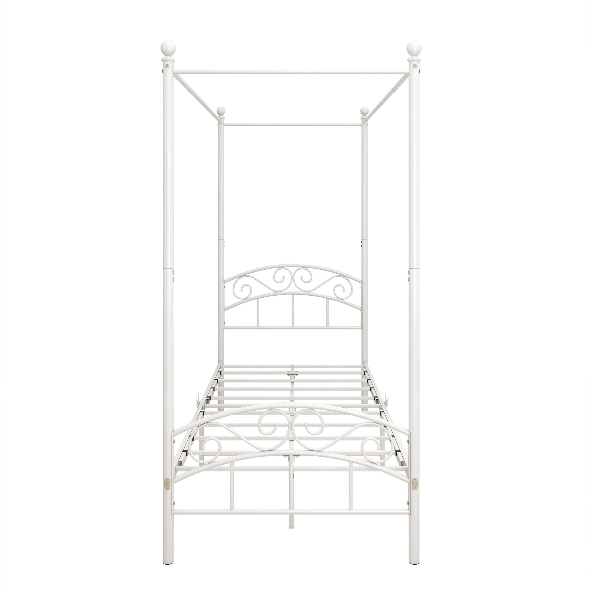 Gotagee Himmelbett Himmelbett-Gestell Metall Himmelbett Eisenbett Metallbett Weiß 90x200