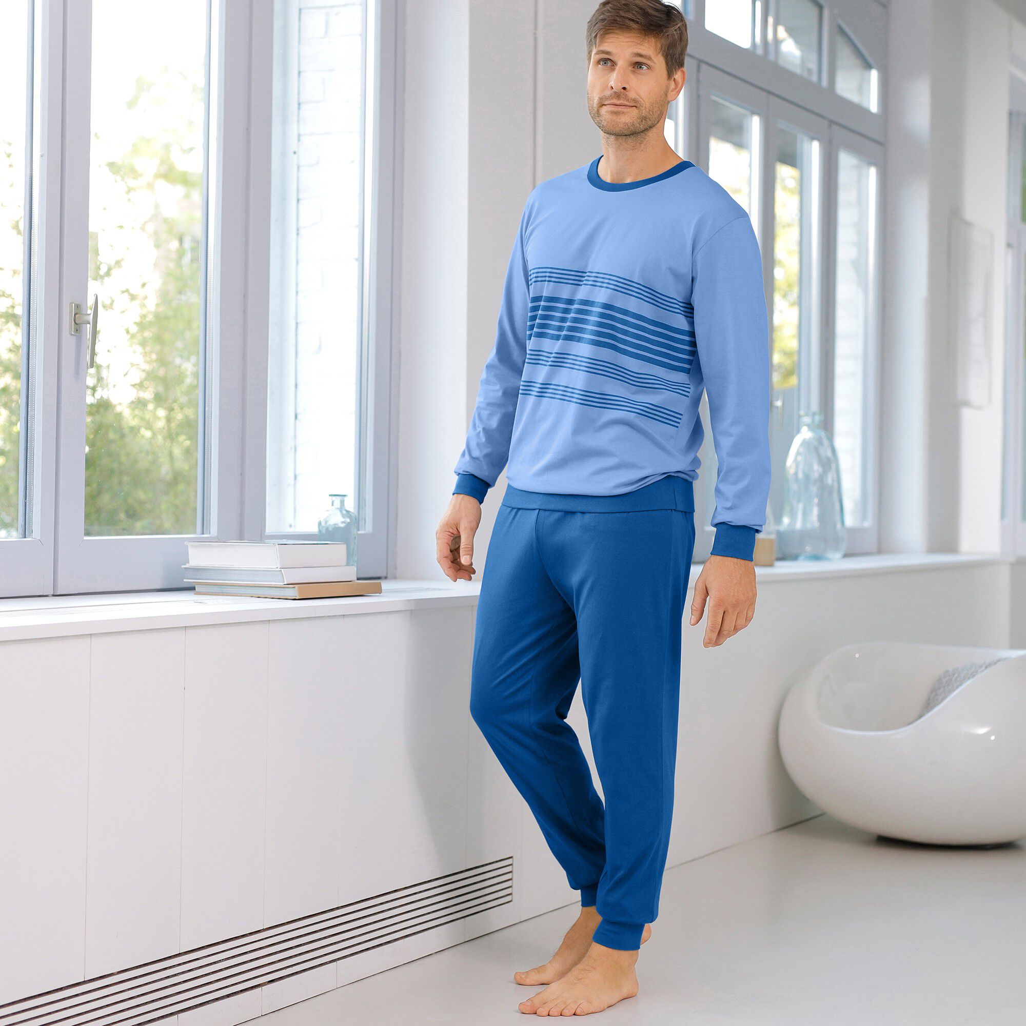 Pyjama coton rayé manches longues