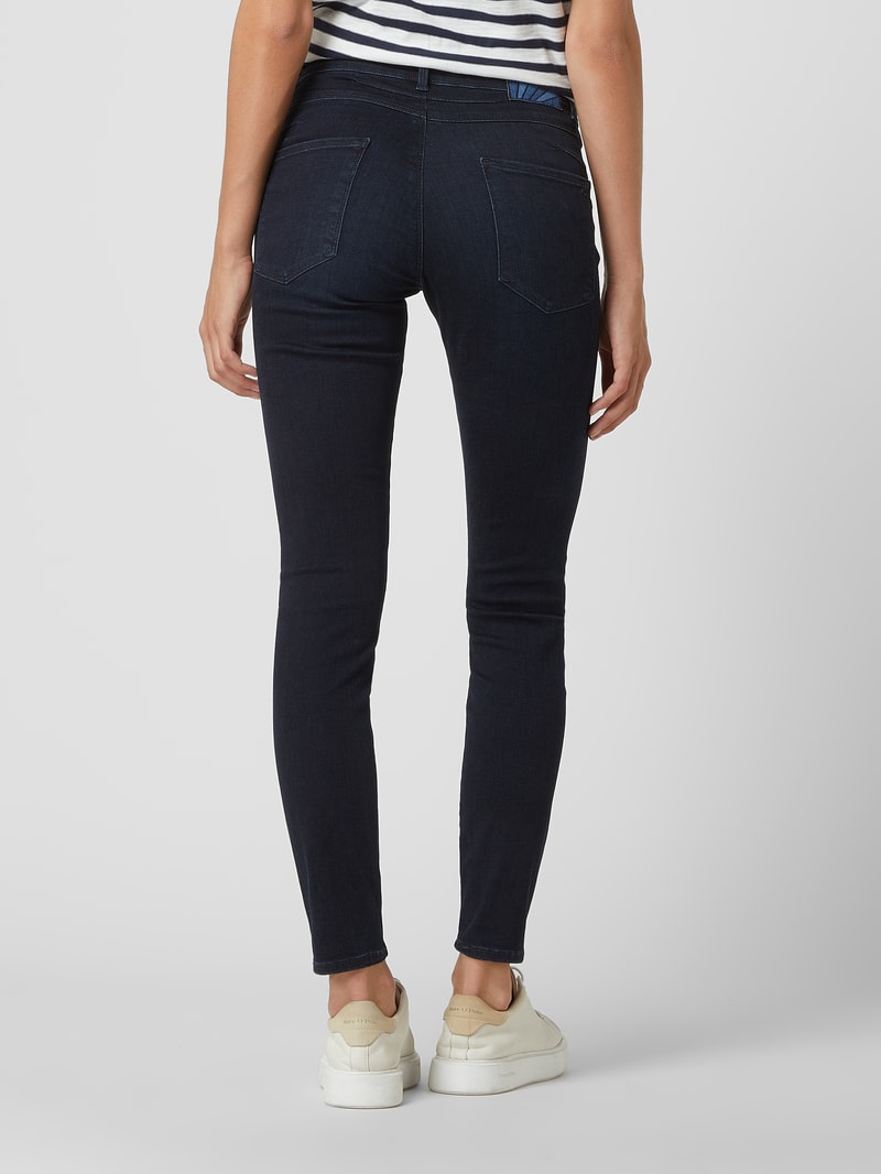 Skinny Fit Jeans mit Bio-Anteil Modell 'Ana' in dunkelblau