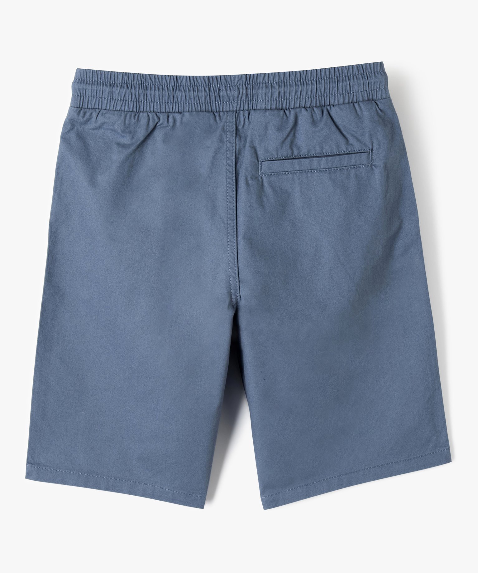 Bermuda Garçon en coton avec ceinture élastique bleu | GEMO