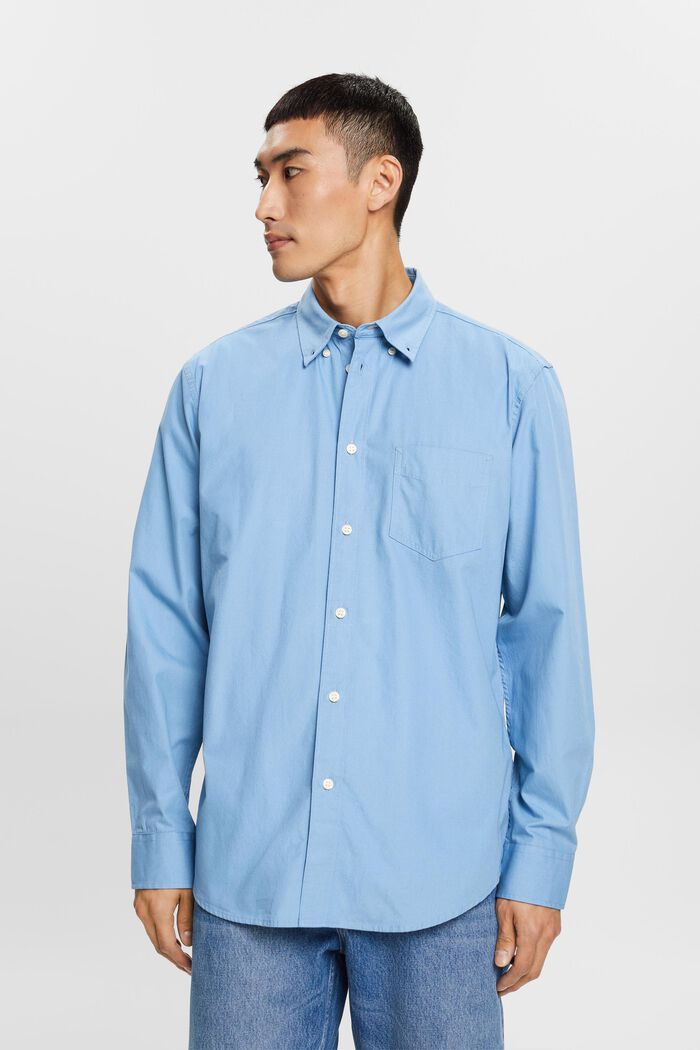 Button-Down-Hemd aus Popeline, 100 % Baumwolle