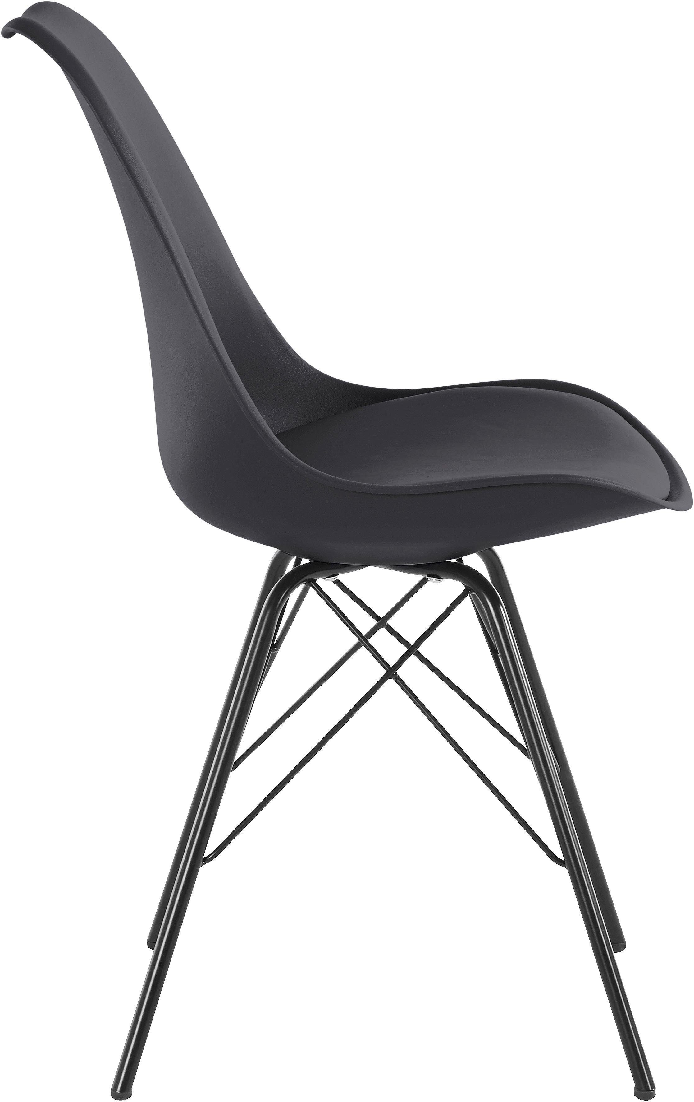 Homexperts 4-Fußstuhl Ursel 01 (Set, 2 St), Sitzschale mit Sitzkissen in Kunstleder