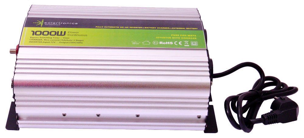 Solartronics Spannungswandler NPS100012V 1000W/2000W USV reiner Sinus mit 10A Laderegler