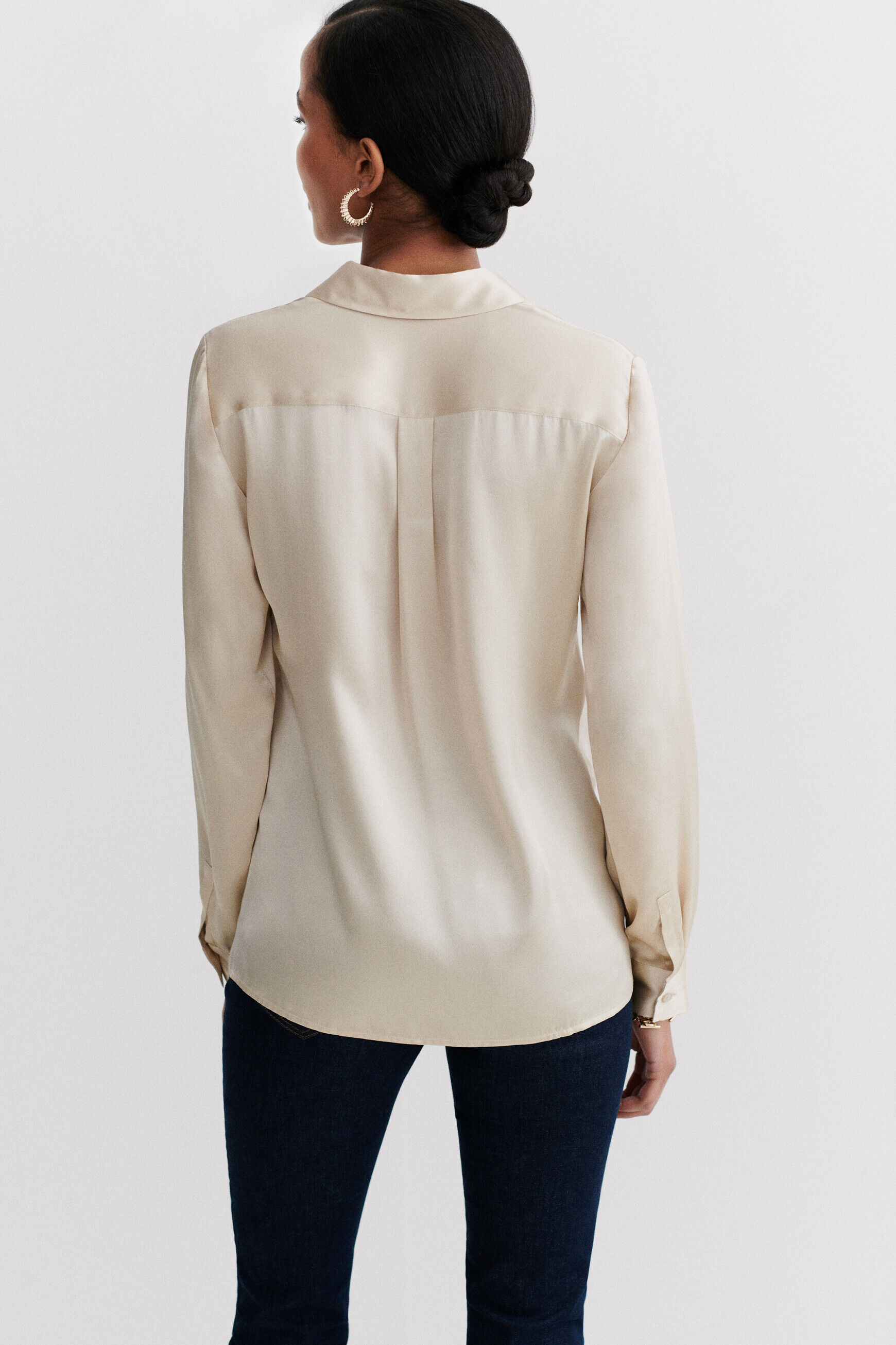 chemise jeanne b en soie beige femme