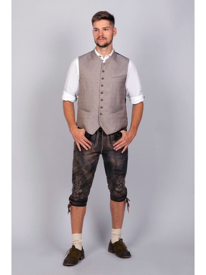 Edelnice Kniebund Wildbock Lederhose Alex in dunkelbraun günstig kaufen