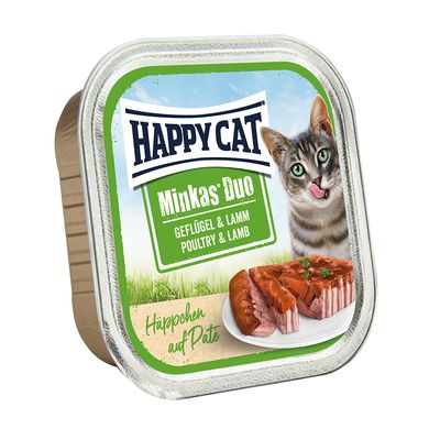 Happy Cat Minkas Duo Häppchen auf Paté Schälchen 24 x 100 g