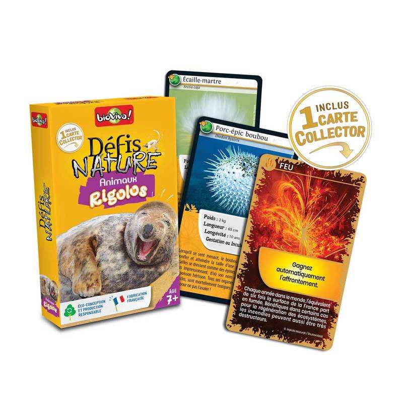 Jeu de cartes Défis Nature Animaux rigolos Bioviva