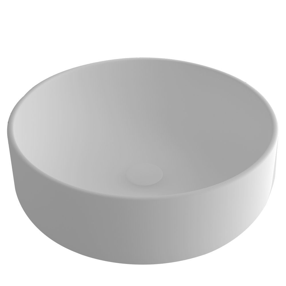 Alpenberger Waschbecken Alpenberger Aufsatzwaschbecken Keramik rund 41 cm (1-tlg., 1-St., Keramikbecken), hygienische Nanobeschichtung, pflegeleichtes Schalenbecken