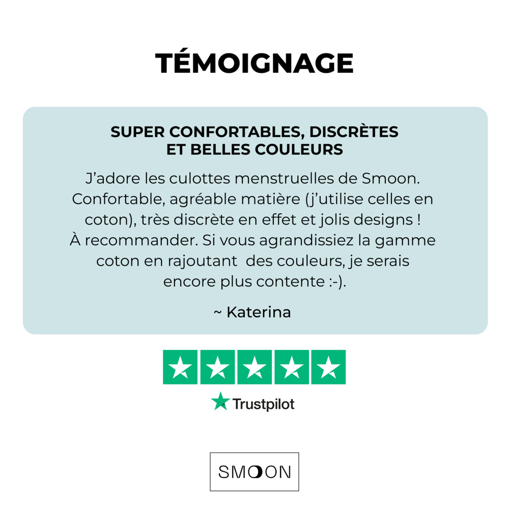 smoon lingerie Culotte menstruelle coton sans couture Flux abondant - TERRACOTTA