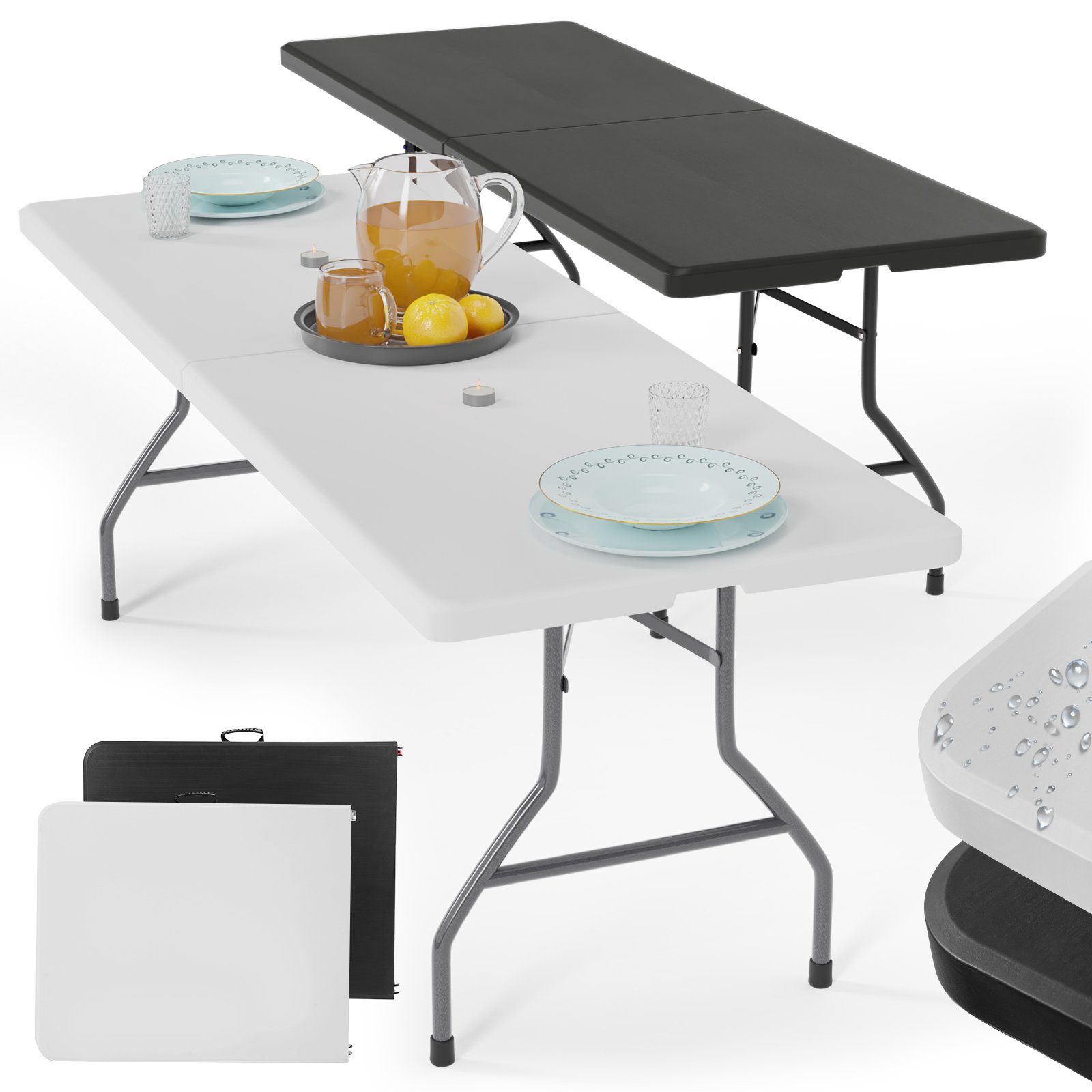 Jago Klapptisch Klapptisch - 183cm lang, für 8 Personen, Klappbar, Tragbar, bis 150kg