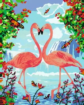 CreArt Flamingo Love - Malen nach Zahlen für Erwachsene