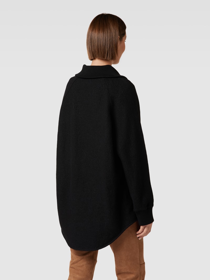 Oversized Strickpullover mit Stehkragen in black