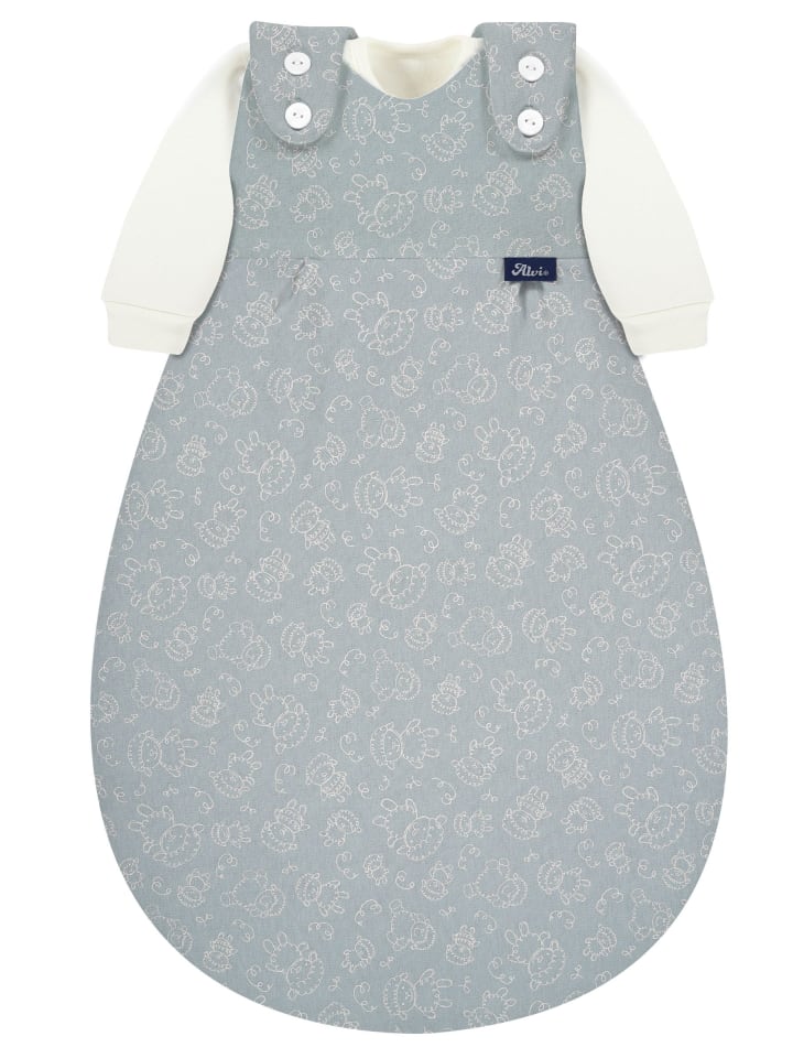 Alvi Schlafsack Baby Mäxchen 3tlg. Exclusiv in Schäfchen Puderblau günstig kaufen
