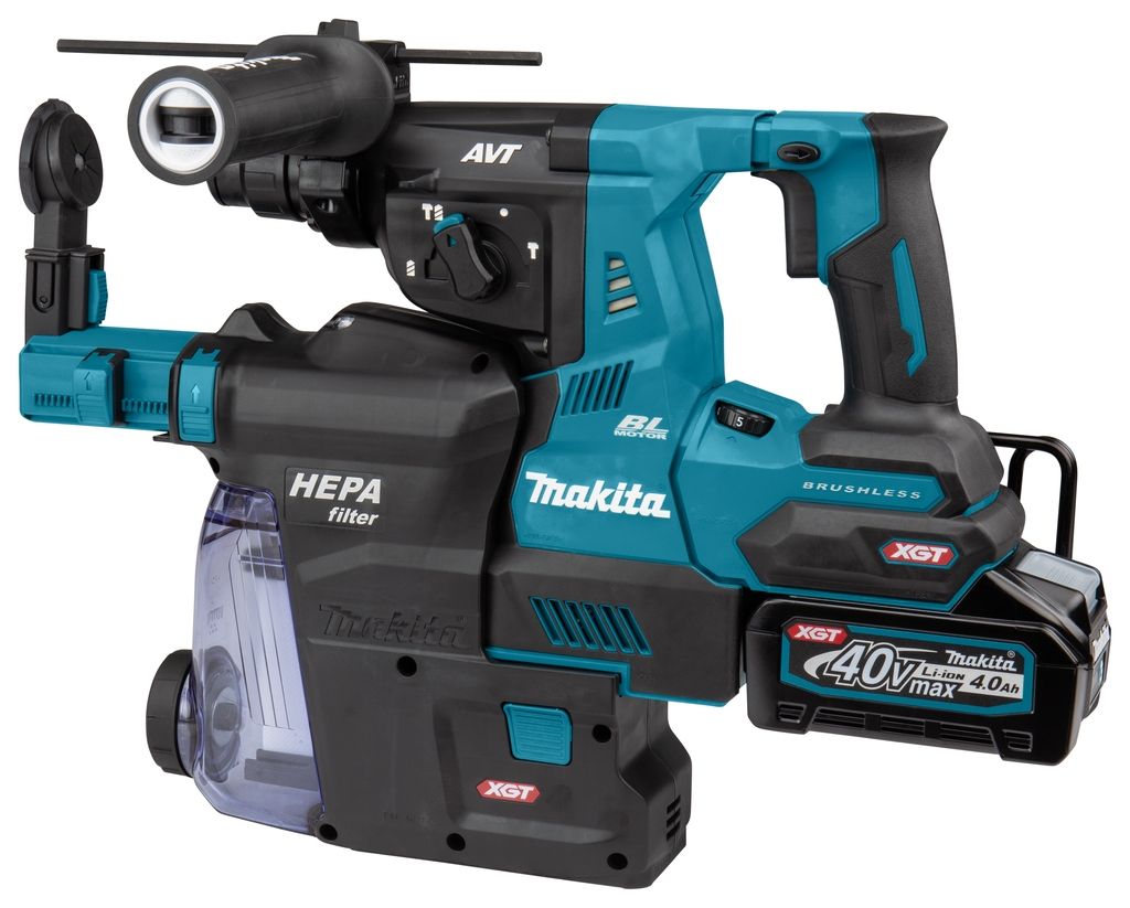 Ciocan combinat Makita HR003GM202 SDS-Plus 40V Max 4.0Ah Li-Ion cu extracție a prafului