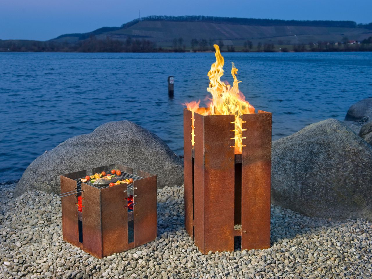 Keilbach Designprodukte Keilbach Feuerstelle, 45 x 45 x 45 cm, Stahl