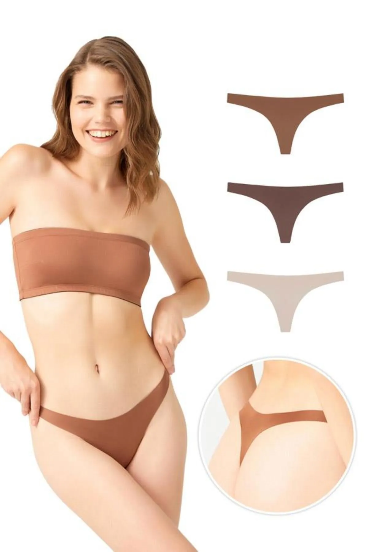 Cottonhill  Lasergeschnittene Damen-Tangas im 3er-Pack