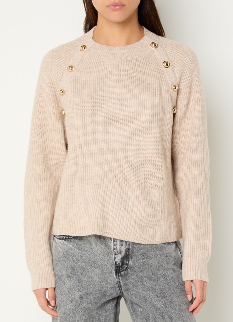 Co'Couture Row ribbet genser med rund hals