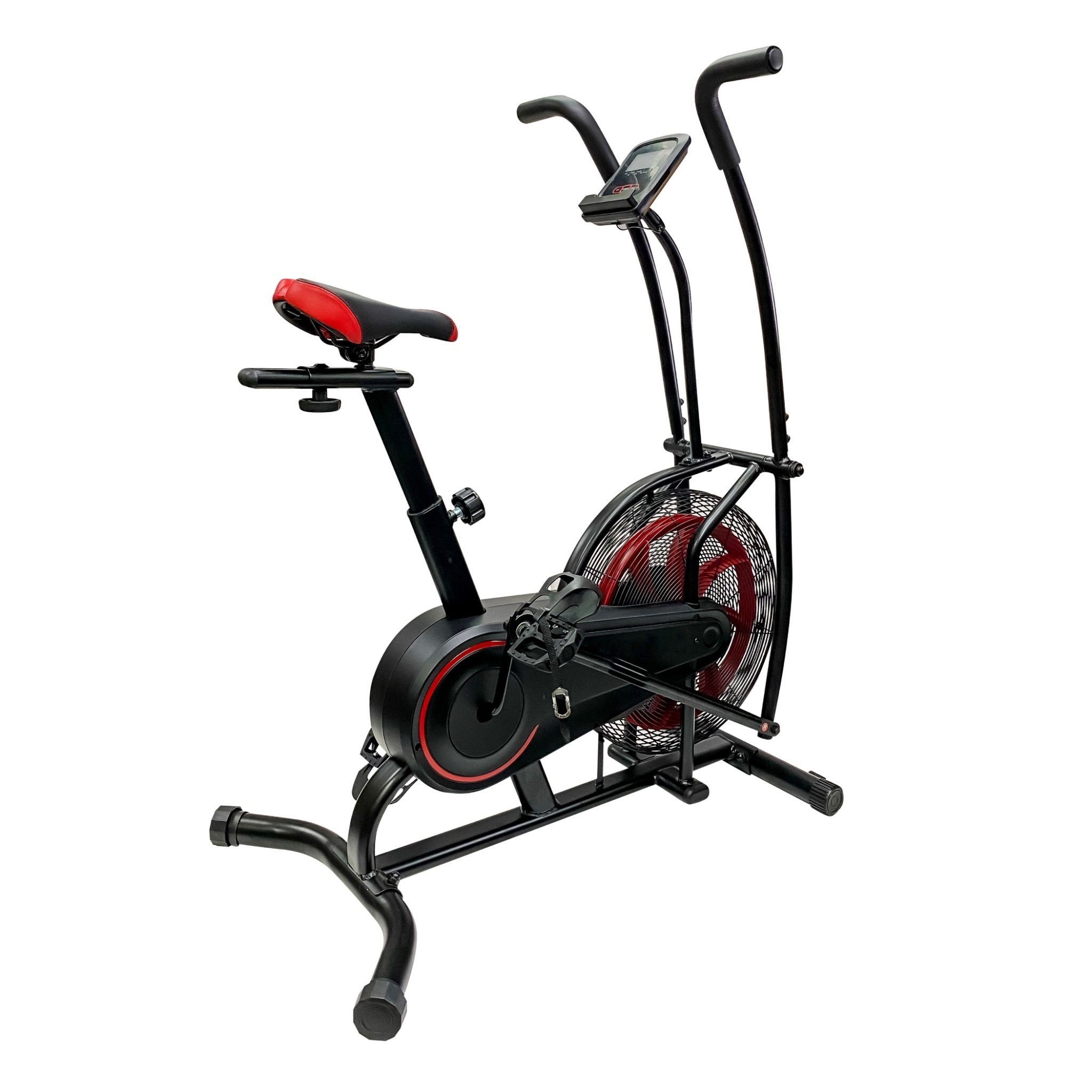 Zoomyo Heimtrainer Air Bike, Heimtrainer/Fitnessbike mit Windrad, Fan Bike, Air Bike Mounting Size: L x W x H approx. 116 x 59 x 126 cm