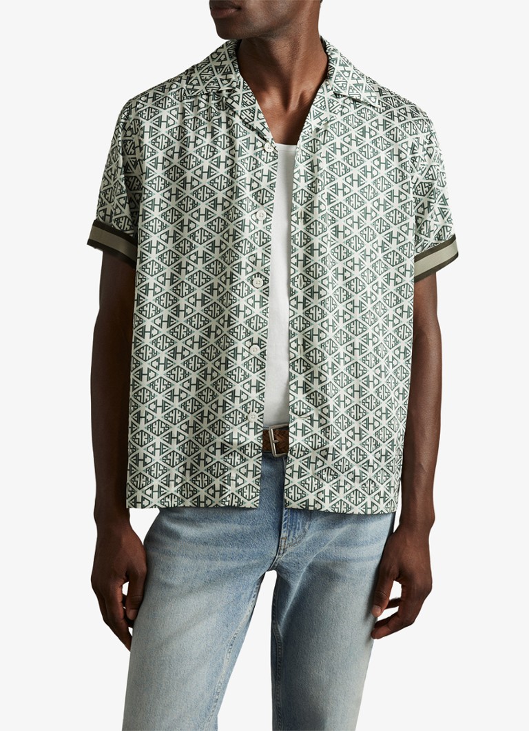 Koszula satynowa Reiss Idra Classic Fit z nadrukiem