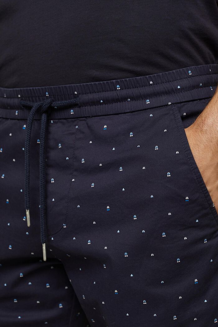 Gemusterte Pull-on-Shorts, Baumwollstretch