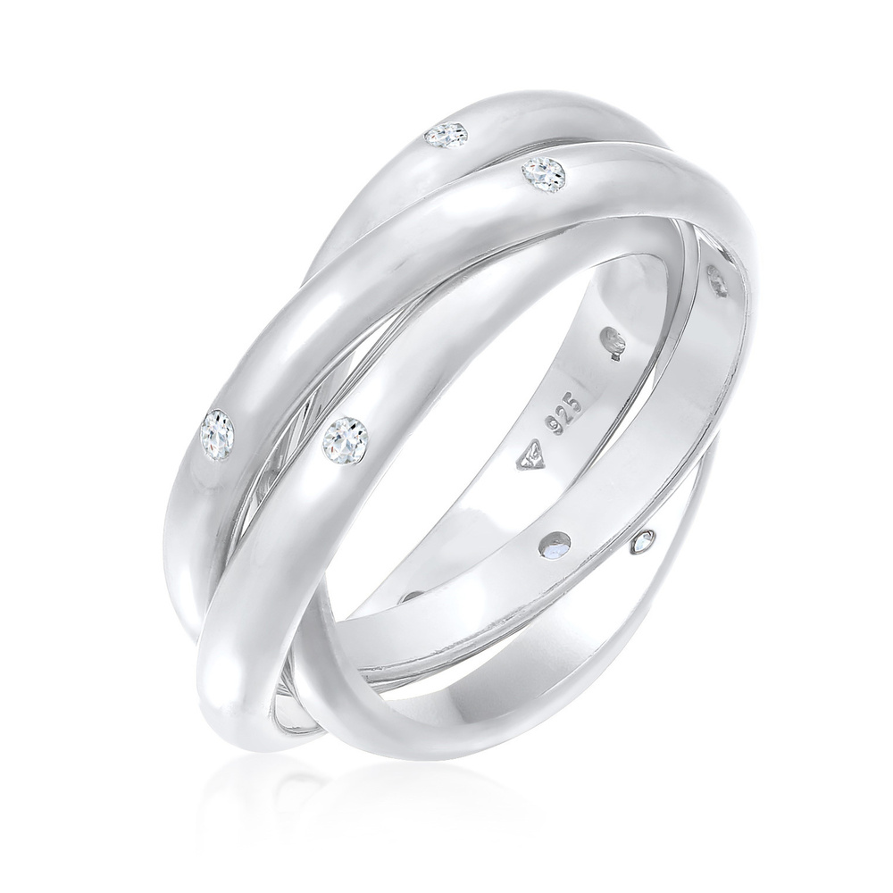 Elli PREMIUM Elli PREMIUM Bague Femmes Basique Trio Enroulement avec Topaze pierre précieuse e Bague