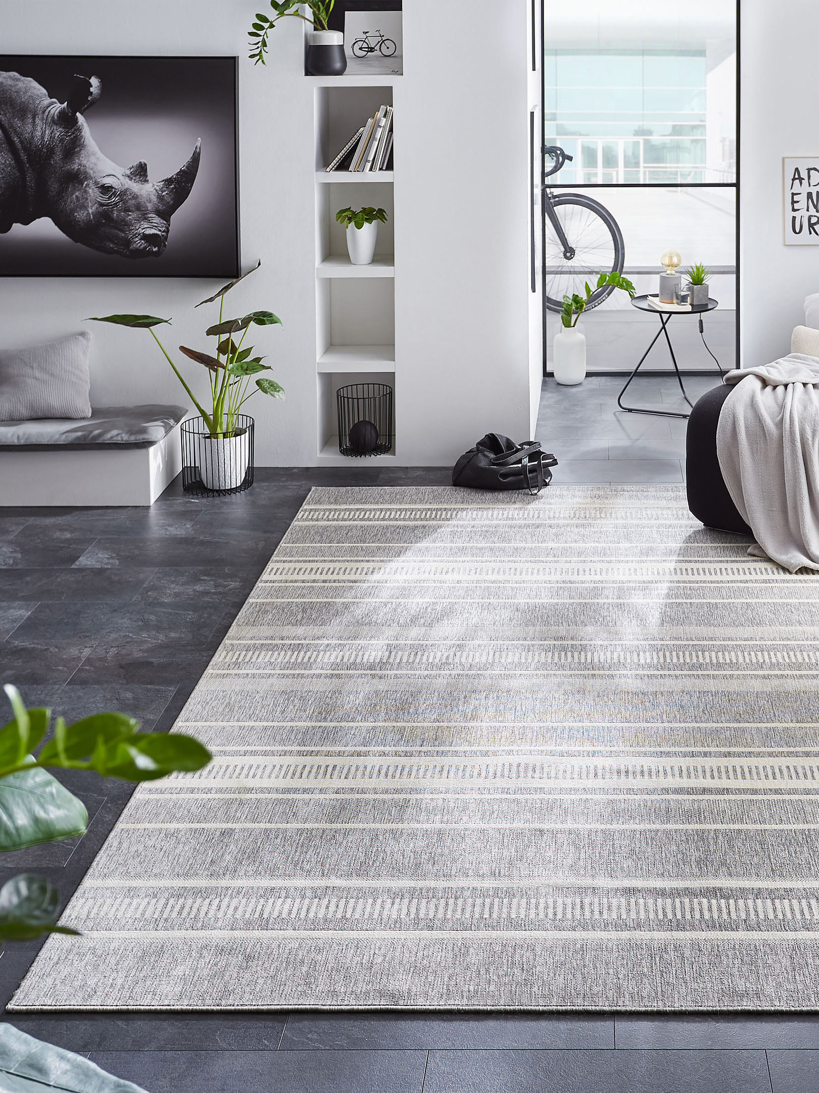Albany Outdoor-Teppich, Steingrau