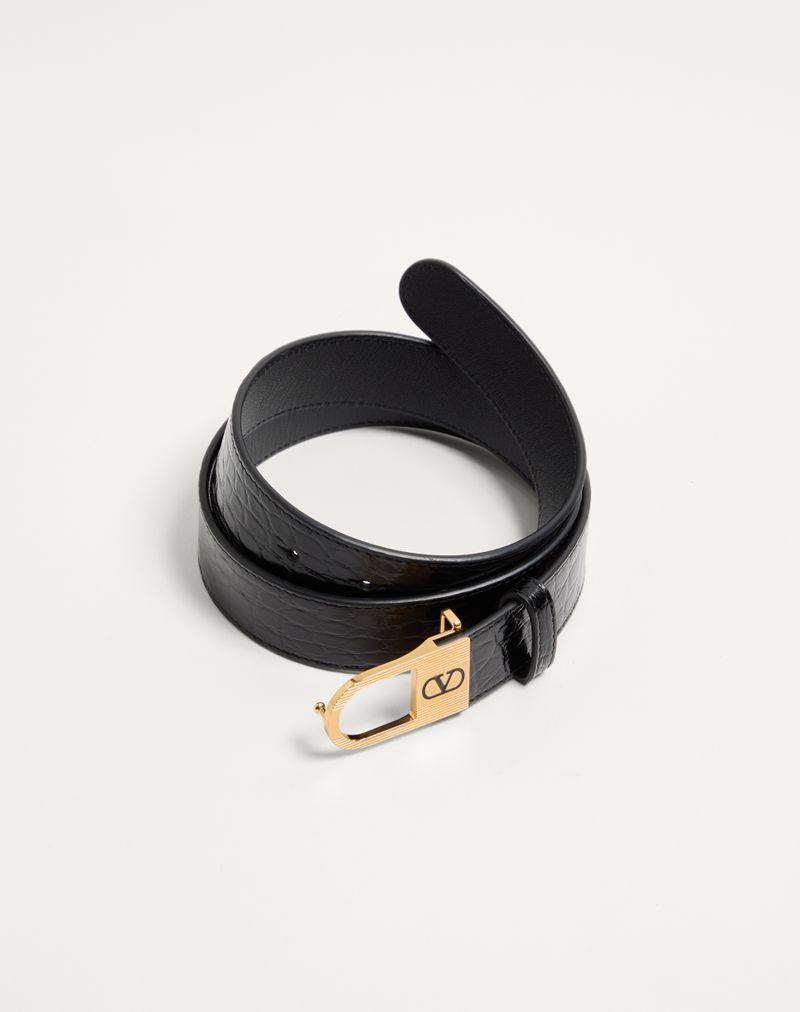 VLogo Signature 30 mm krokodillebælte med emaljeret logodetalje