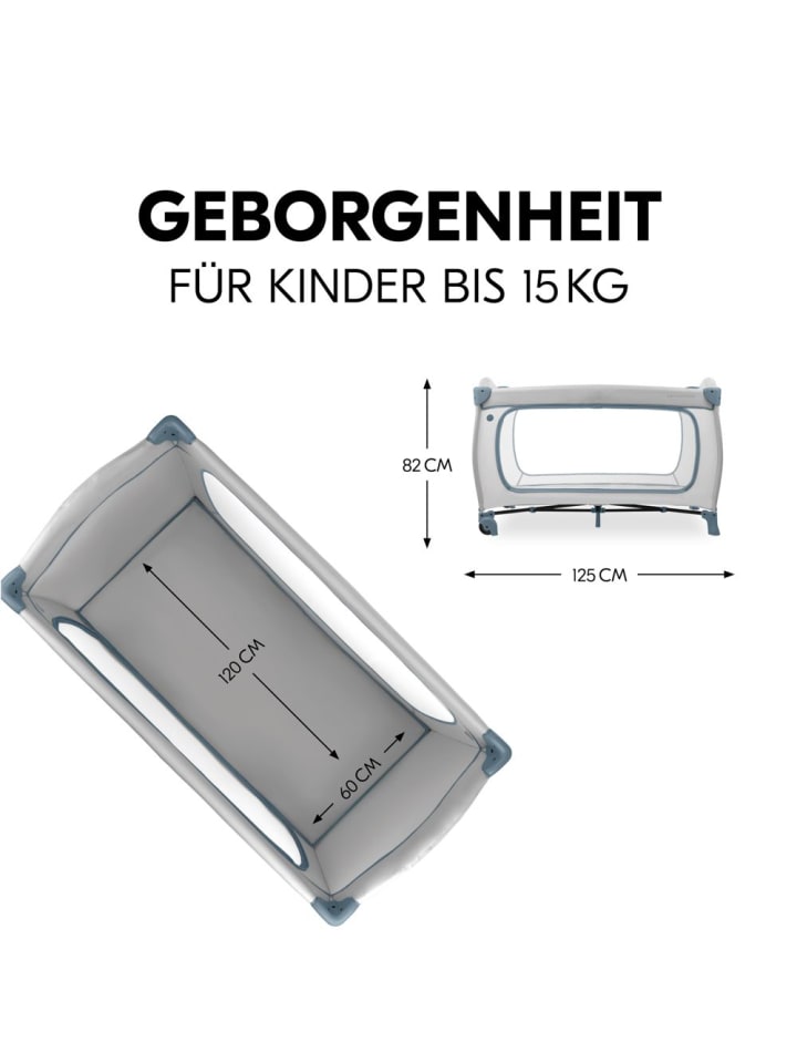 Hauck Reisebett Sleep N Play Go Plus (mit Rollen und seitlichem in grau günstig kaufen onesize
