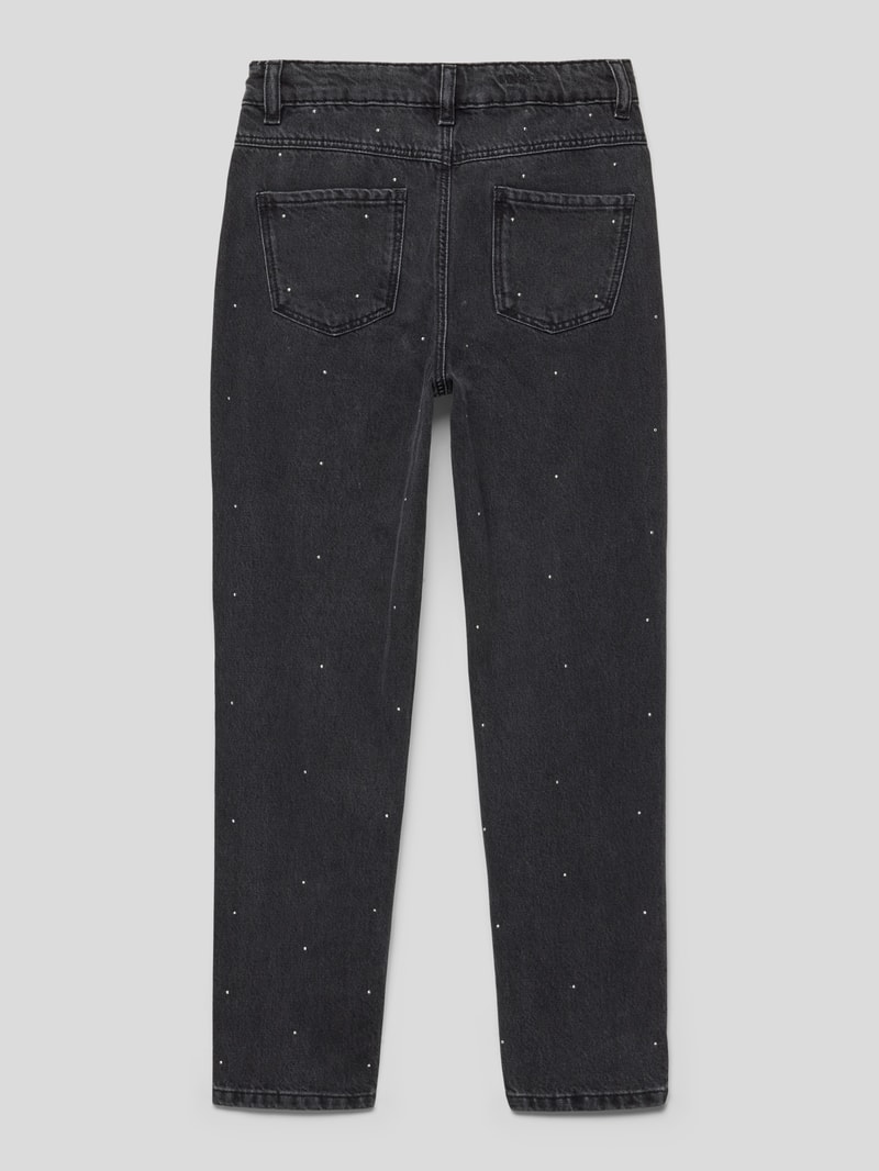 Jeans mit Strasssteinbesatz Modell 'Regina' in schwarz