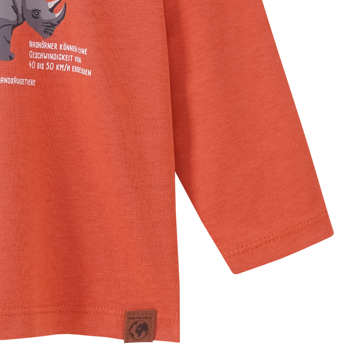 Baby Langarmshirt mit Nashorn-Print