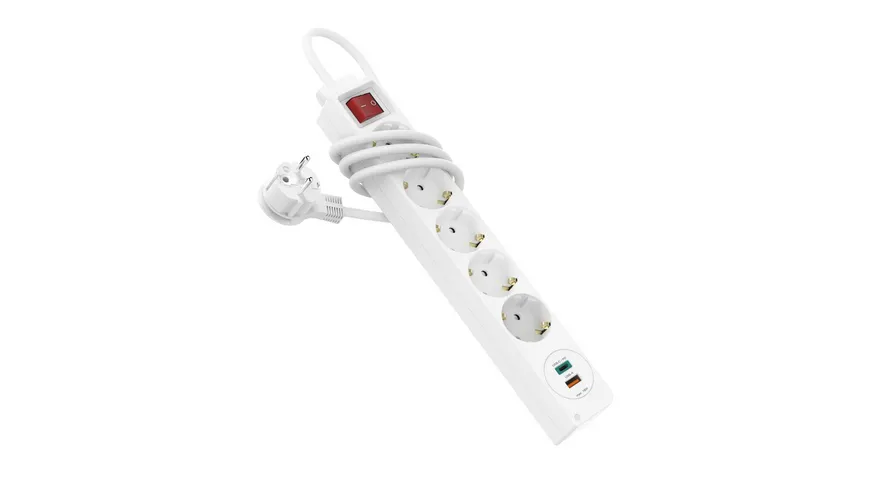 Hama Steckdosenleiste, 5-fach, USB-C/USB-A-Buchse, PD/Fast Charge max. 18W, WS