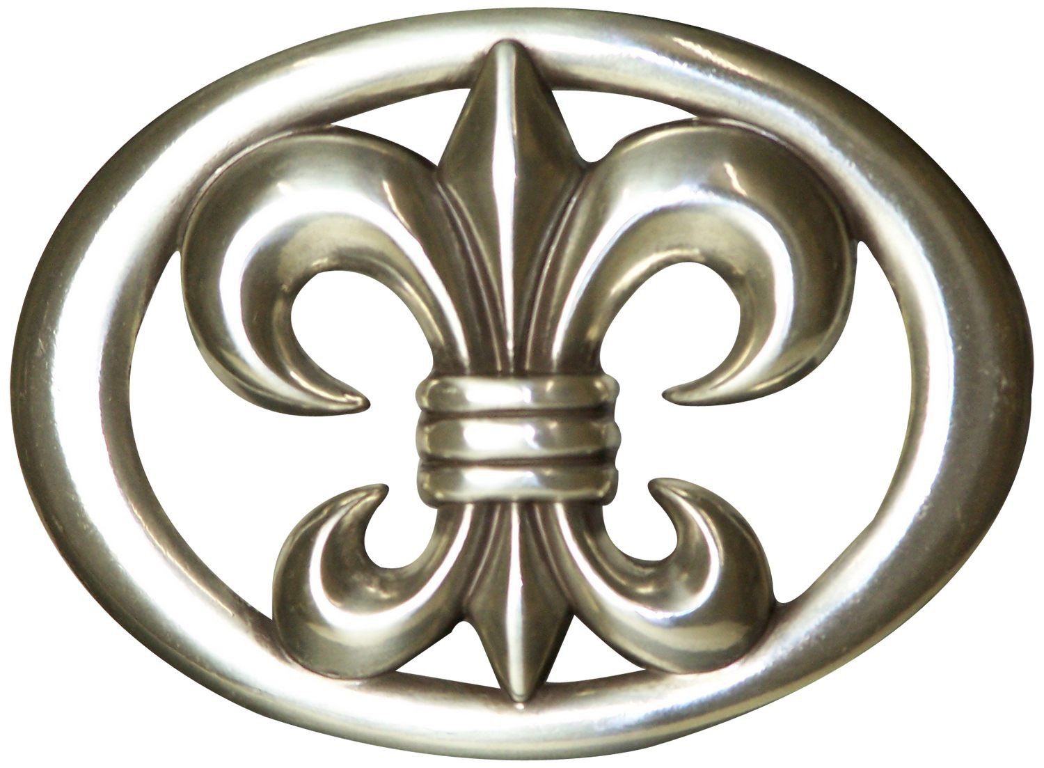 FRONHOFER Gürtelschnalle 17709 Lilien Gürtelschnalle, Damen, für 4 cm Gürtelriemen, 8 cm * 6 cm
