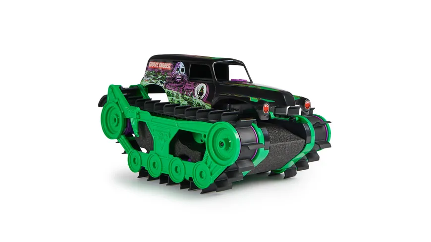 Monster Jam, Grave Digger Trax - ultrastarkes, ferngesteuertes Monster Jam Kettenfahrzeug im Maßstab 1:15