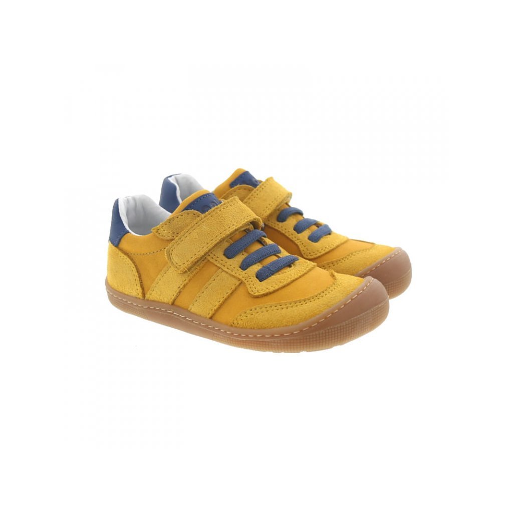 Koel4kids Dylan Suede Yellow Barfußsneakers aus Leder 07M045.101-700
