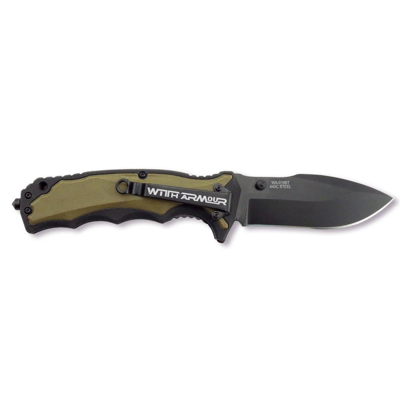 Witharmour Tiger Shark Black \/ Tan Messer, Militärmesser (taktische Messer)