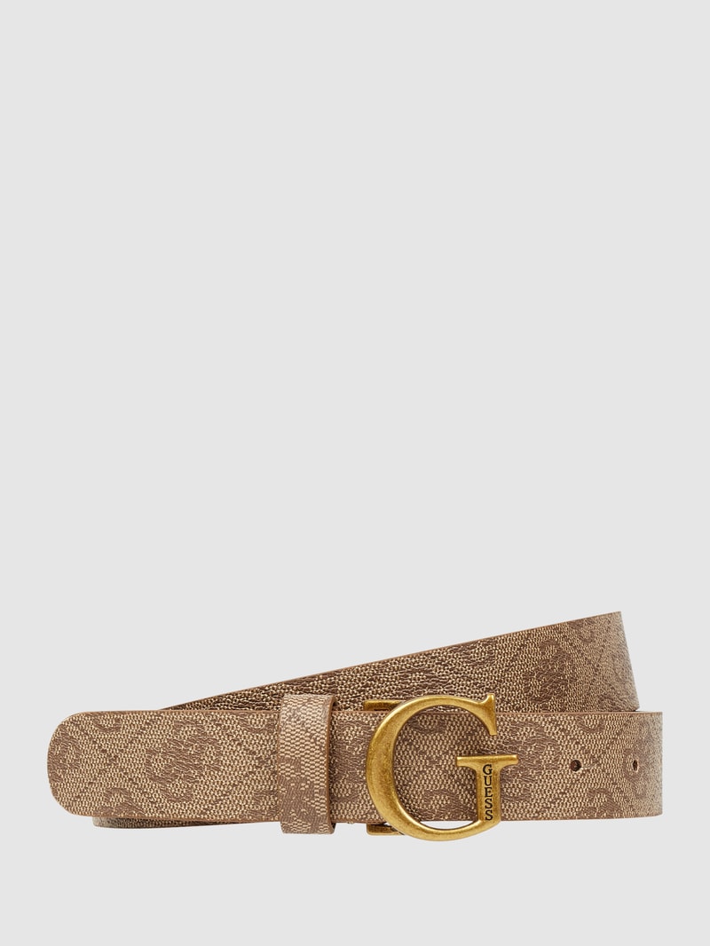 Gürtel mit Logo-Muster in taupe