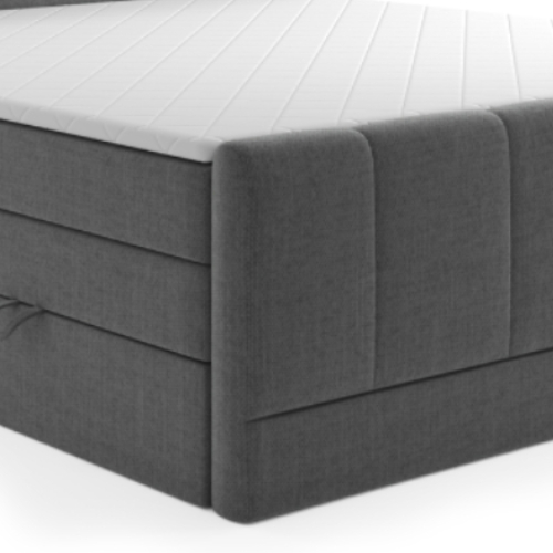 Möbel Punkt Boxspringbett London 180x200cm Anthrazit mit Bettkasten 7 Zonen Taschenfederkenmatratze Fußteil