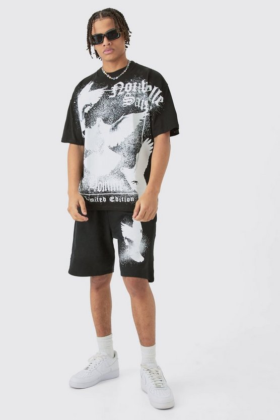 Oversize Shorts-Set mit Print