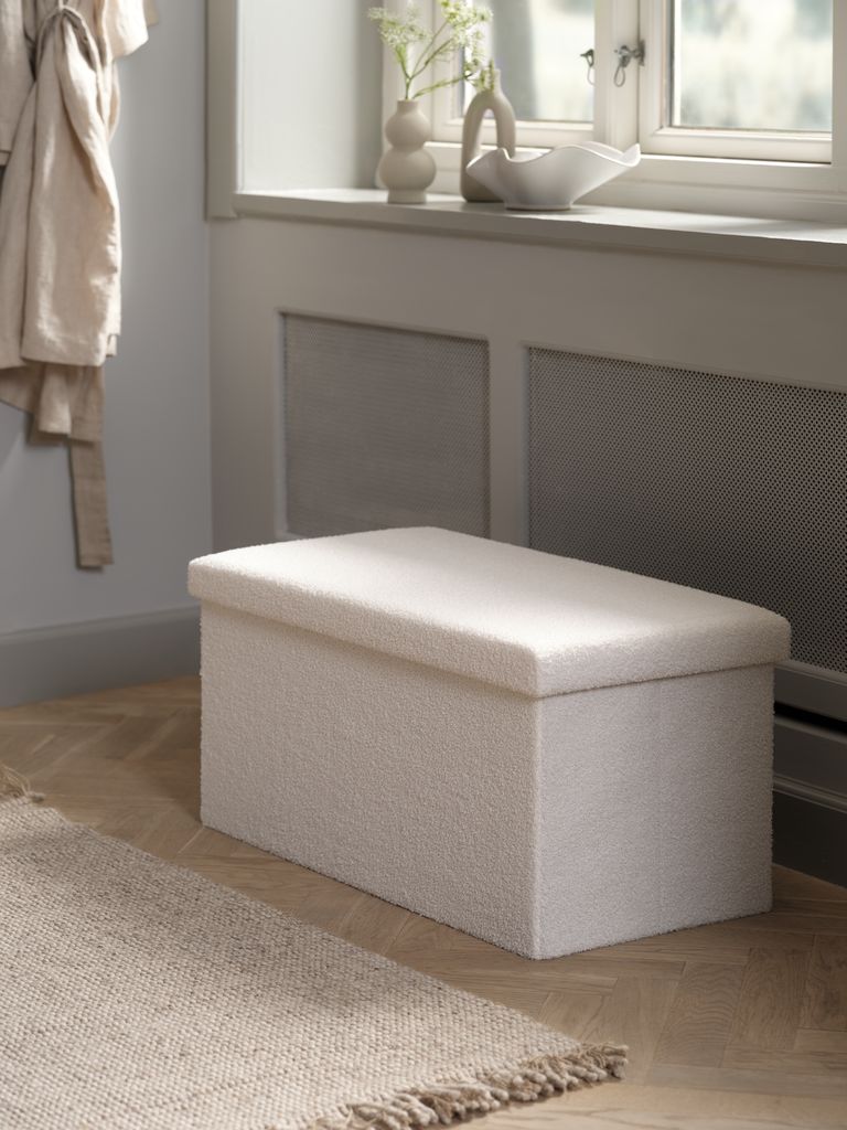 NYSTED Pouf 76x38 mit cremefarbenem Tablett