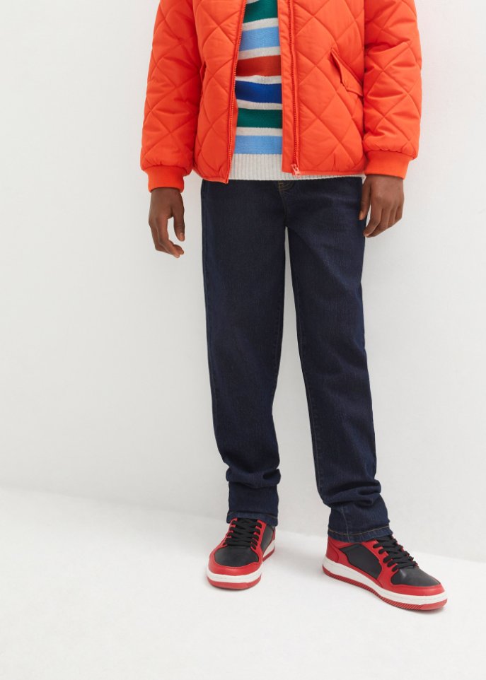 Jungen Jeans mit Applikation, Tapered Fit