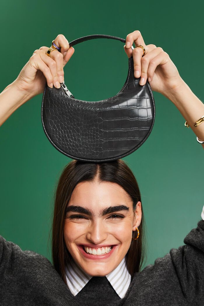Baguette-Tasche in Lederoptik
