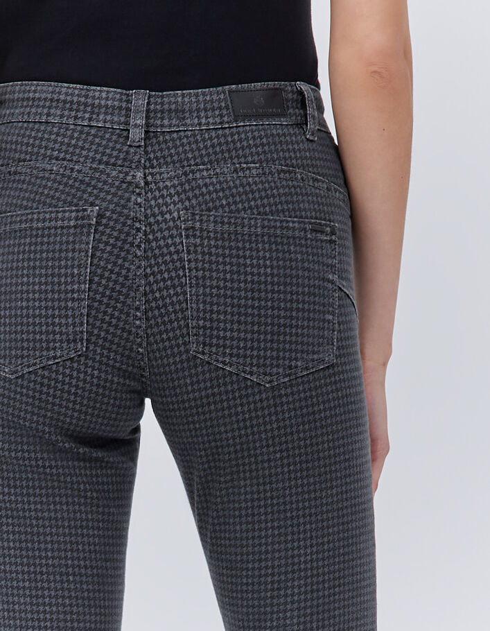Jean slim gris à motif pied-de-poule Femme