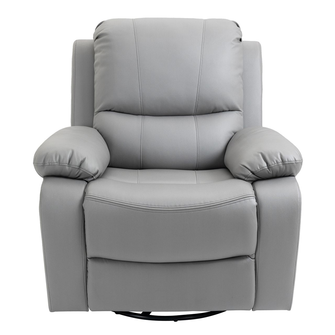 HOMCOM Relaxsessel 135° neigbarer Liegesessel, drehbarer Fernsehsessel mit Fußstütze für Wohnzimmer Schlafzimmer, belastbar bis 150 kg Polyester Grau